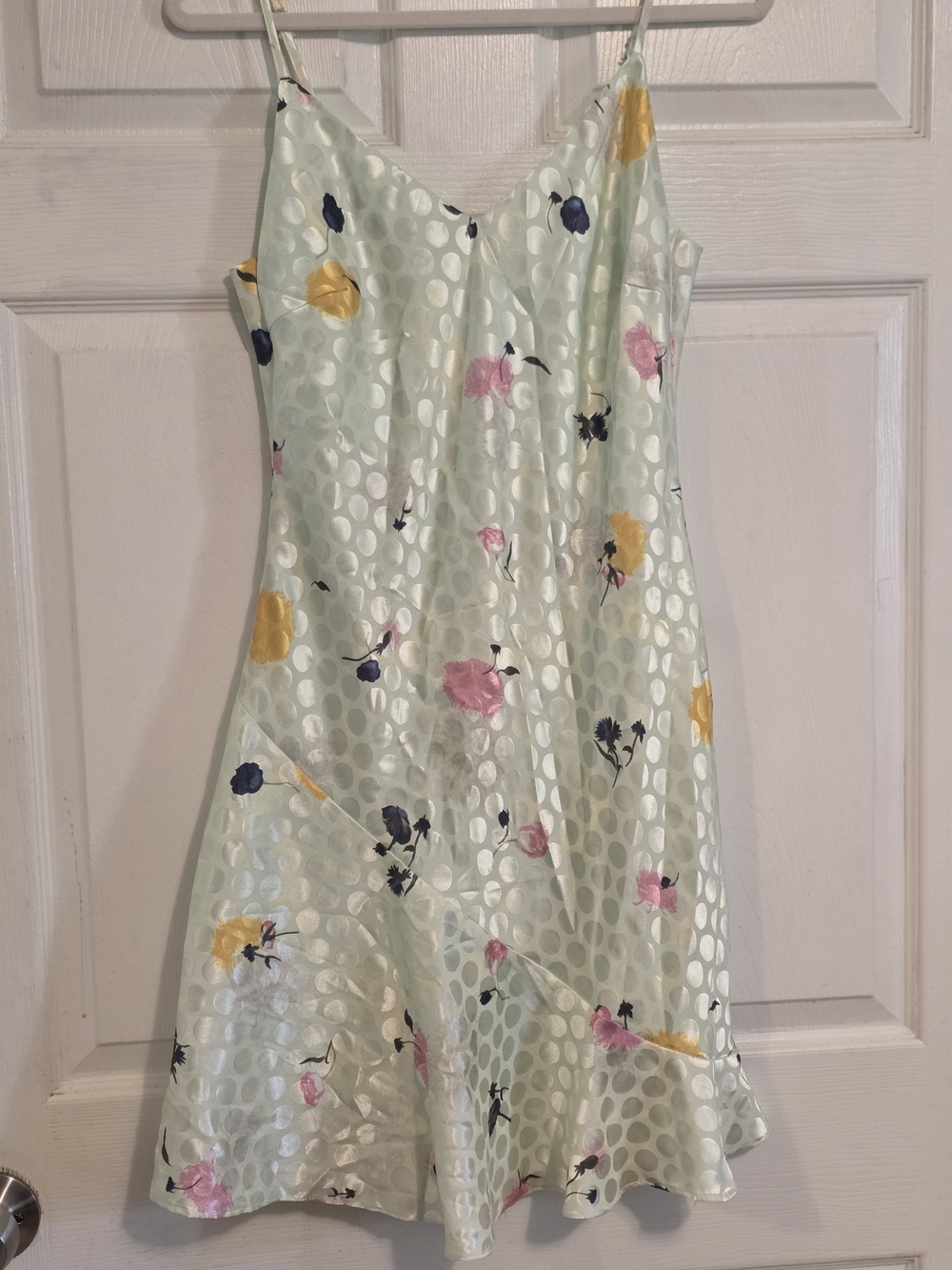 Lea & Viola Mint Floral Slip Dress with Pink, Yellow & Navy Accents